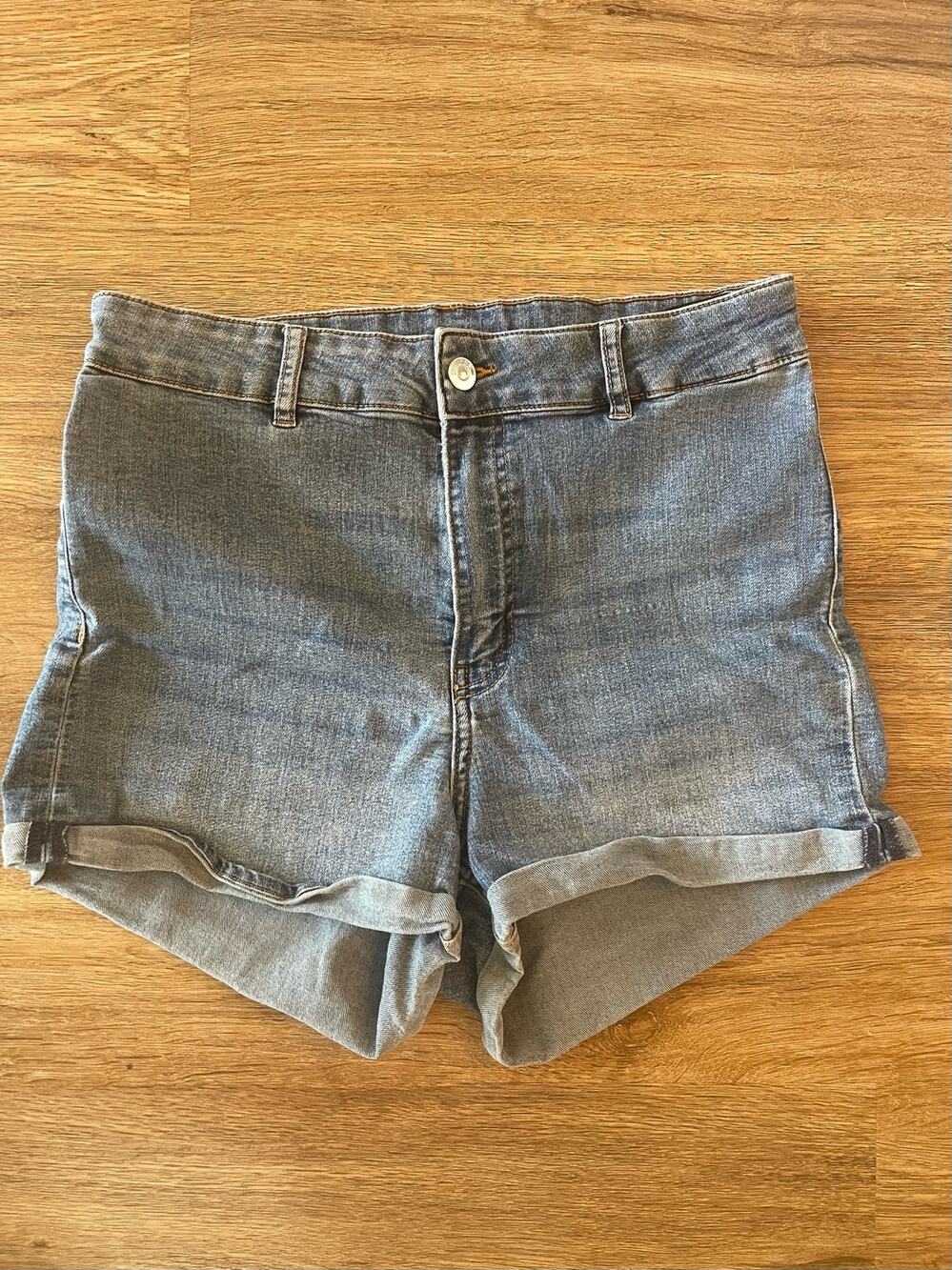 Divided Light Wash Jean Shorts High Waisted Size 12